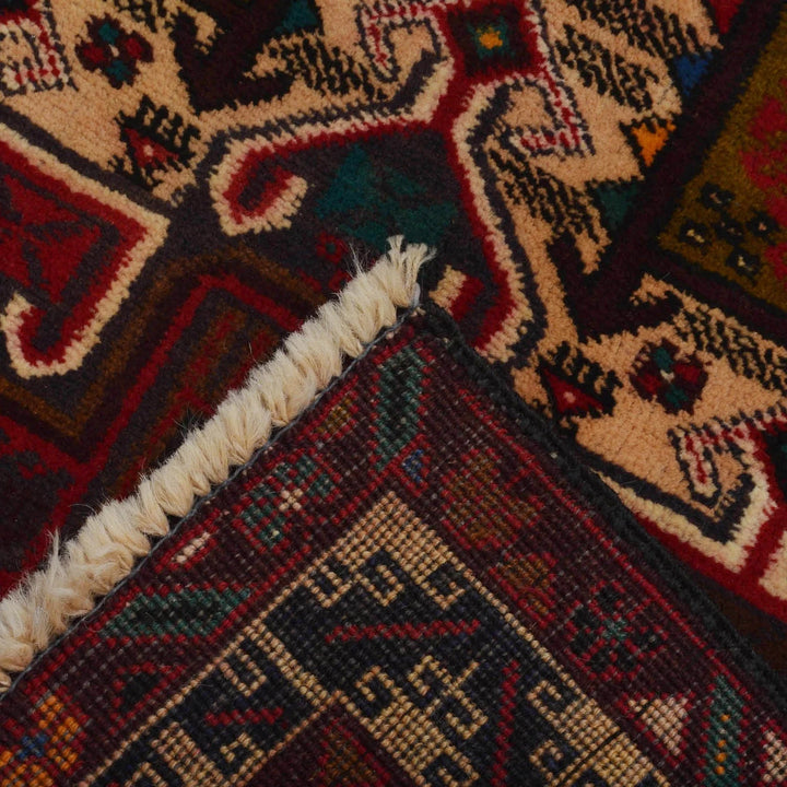 Afghan Baluchi Rug 3'1" x 4'11" Hand-Knotted | No. AL60773