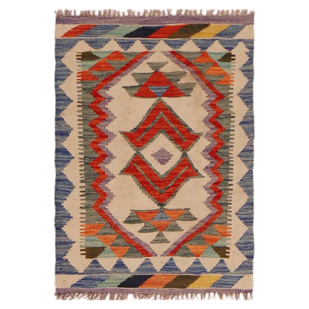 Afghan Kilim Rug 2' 0" x 3' 0" Flat-Weave | No. AL60788