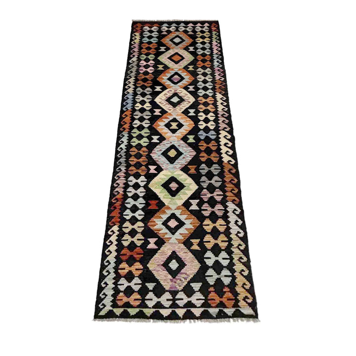 Afghan Vegetable Kilim Rug 2' 6" x 9' 9" Flat-Weave | No. AL609724