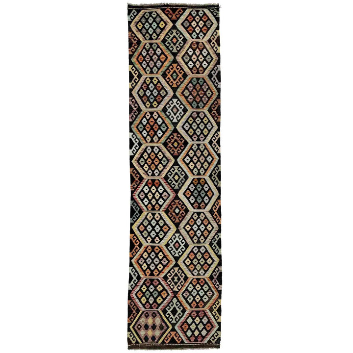 Multicolor Afghan Vegetable Kilim Rug 2' 8" x 10' 1" Flat-Weave | No. AL60977