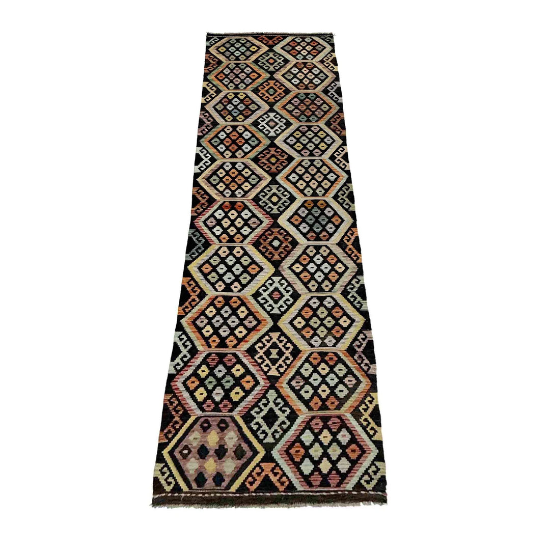Multicolor Afghan Vegetable Kilim Rug 2' 8" x 10' 1" Flat-Weave | No. AL60977