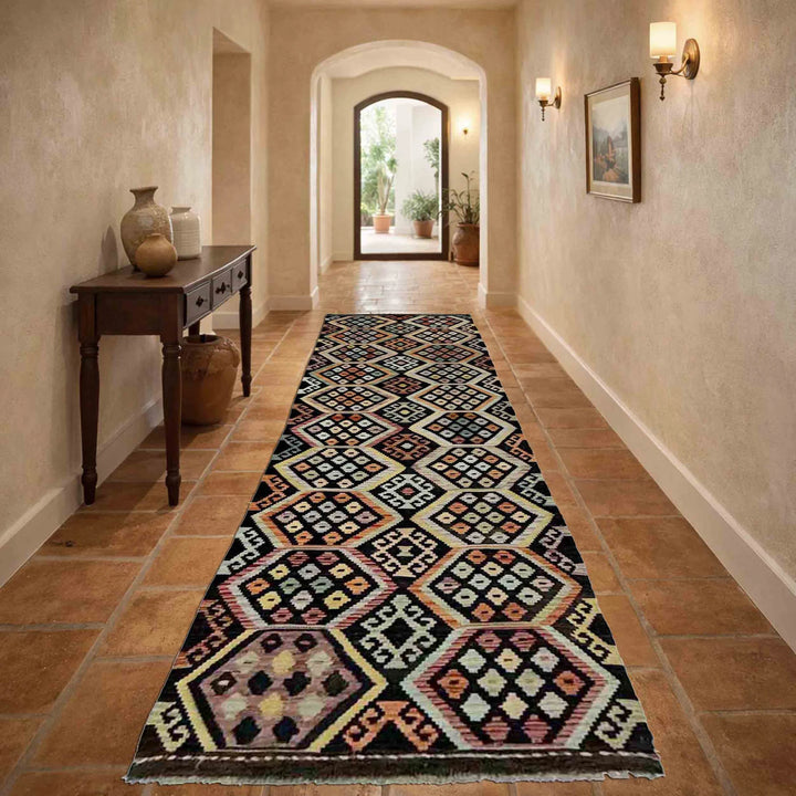 Multicolor Afghan Vegetable Kilim Rug 2' 8" x 10' 1" Flat-Weave | No. AL60977