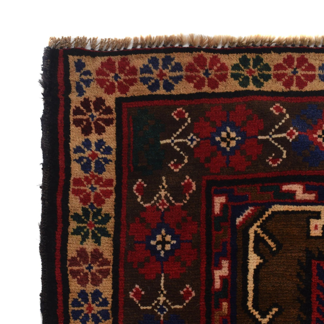 Blue Afghan Baluchi Rug 3' 9" x 5' 11" Hand-Knotted | No. AL61124