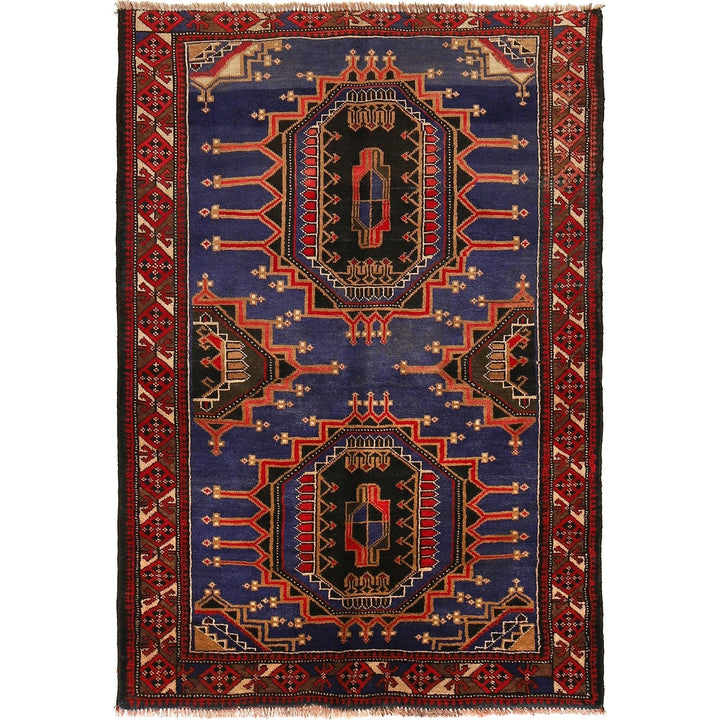Afghan Baluchi Rug 3' 10" x 5' 4" Hand-Knotted | No. AL61125