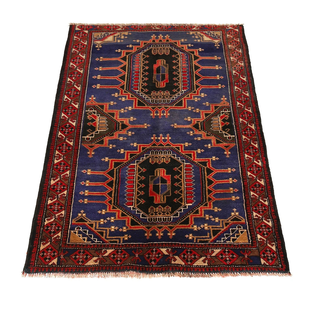 Afghan Baluchi Rug 3' 10" x 5' 4" Hand-Knotted | No. AL61125