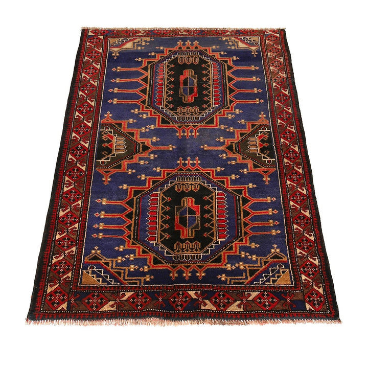Afghan Baluchi Rug 3' 10" x 5' 4" Hand-Knotted | No. AL61125