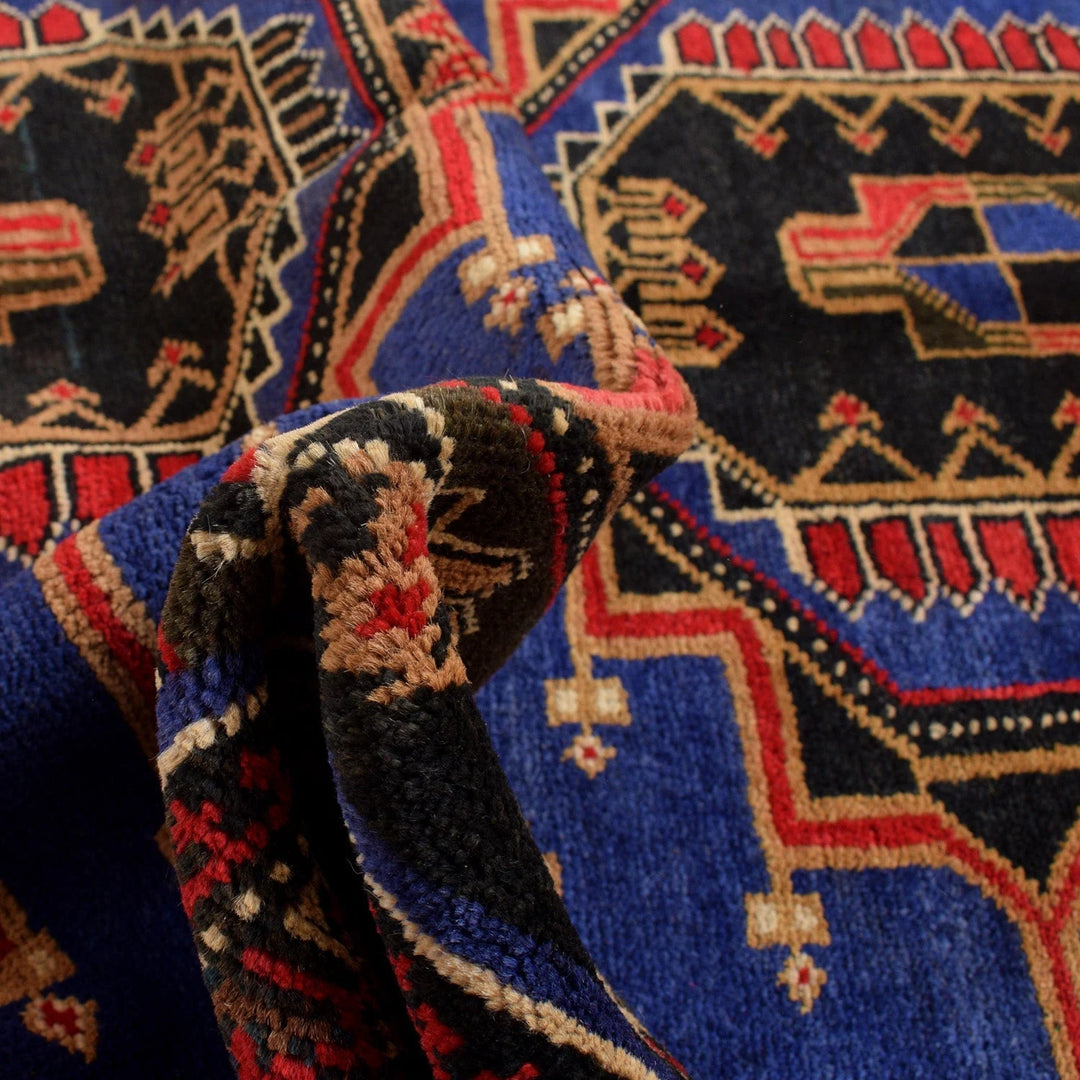 Afghan Baluchi Rug 3' 10" x 5' 4" Hand-Knotted | No. AL61125