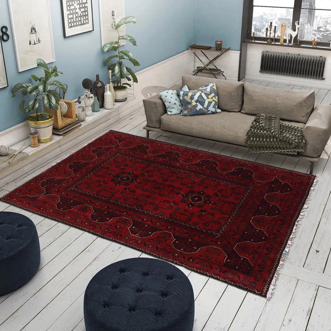 Afghan Khal Mohammadi Rug 3' 5" x 4' 8" Hand-Knotted | No. AL61126