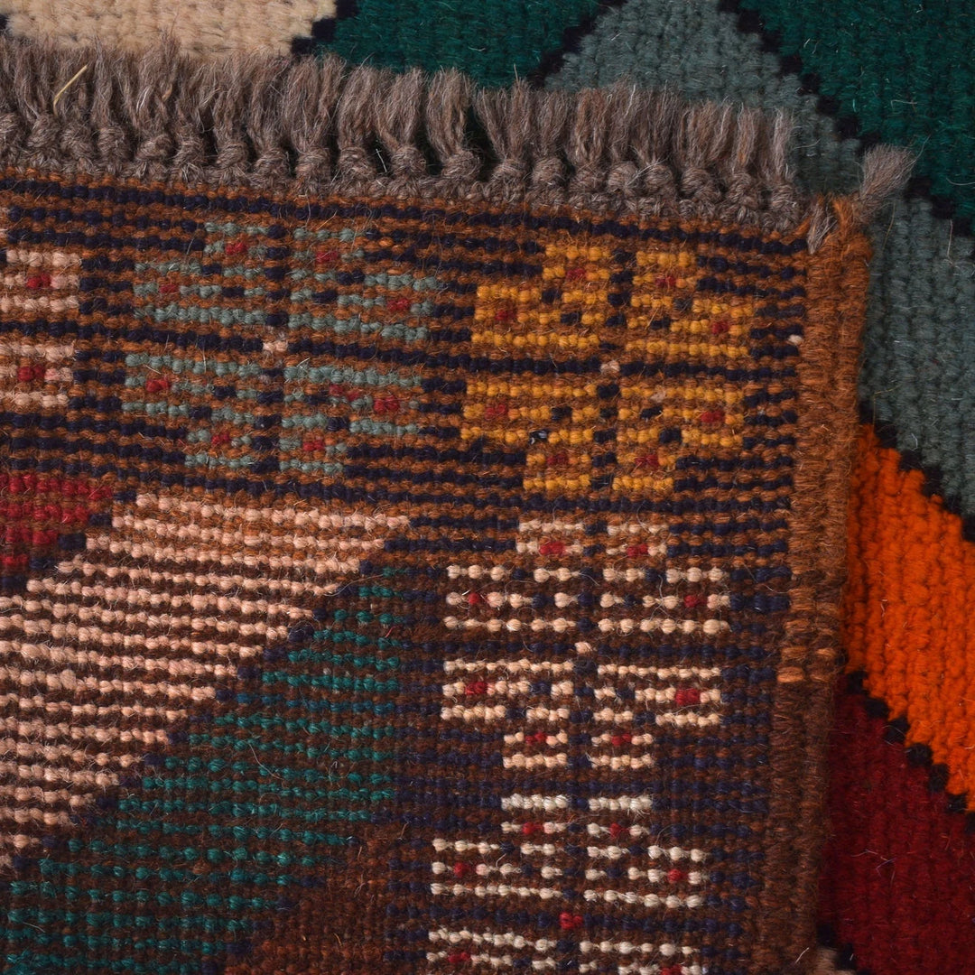 Afghan Baluchi Rug 3'7" x 6'4" Hand-Knotted | No. AL61279