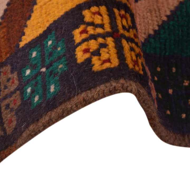 Afghan Baluchi Rug 3'7" x 6'4" Hand-Knotted | No. AL61279
