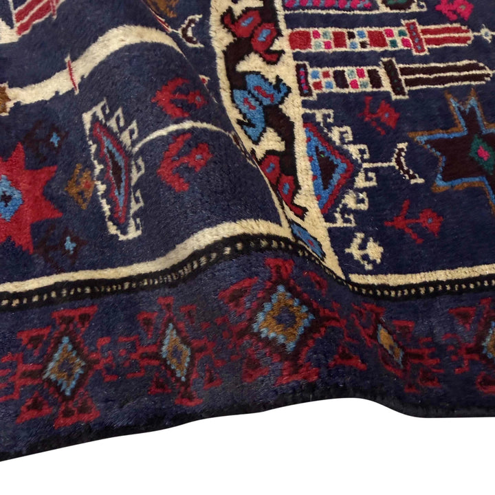 Multicolor Afghan Prayer Rug Rug 2' 4" x 3' 5" Hand-Knotted | No. AL61399