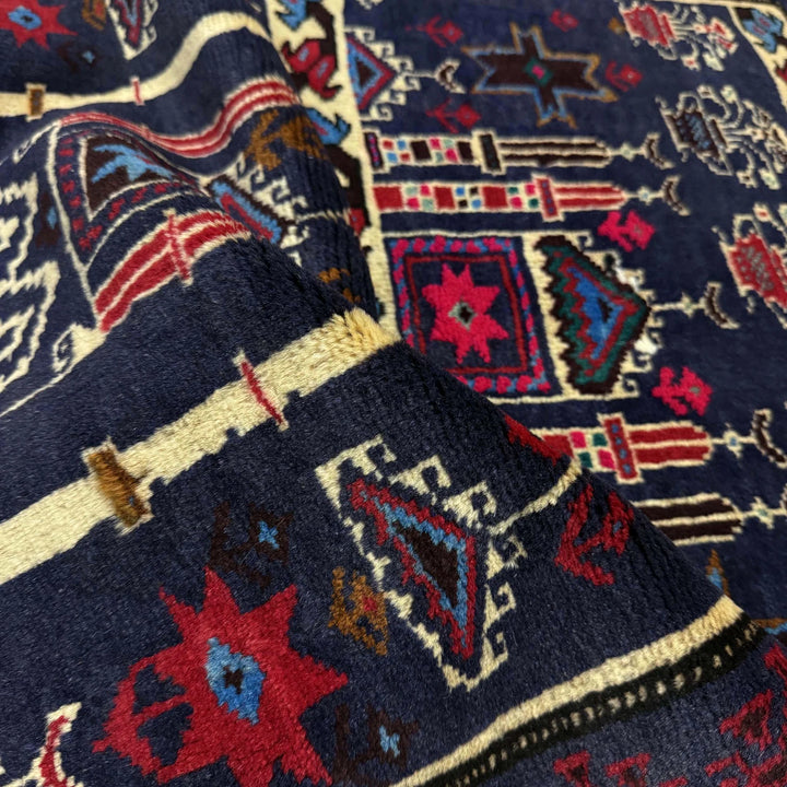 Multicolor Afghan Prayer Rug Rug 2' 4" x 3' 5" Hand-Knotted | No. AL61399