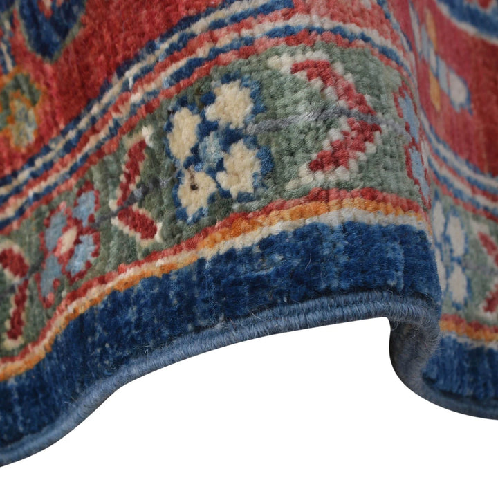 Blue Afghan Heriz Rug 6' 6" x 9' 9" Hand-Knotted | No. AL61403