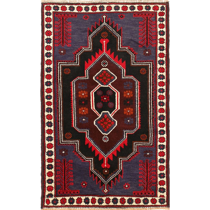 Afghan Baluchi Rug 2' 11" x 4' 11" Hand-Knotted | No. AL61451
