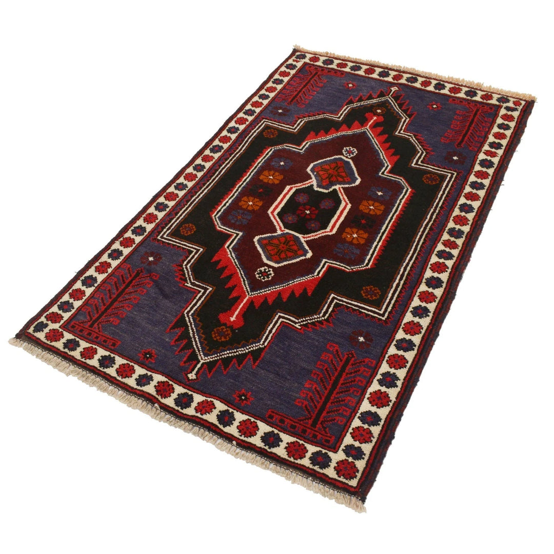Afghan Baluchi Rug 2' 11" x 4' 11" Hand-Knotted | No. AL61451