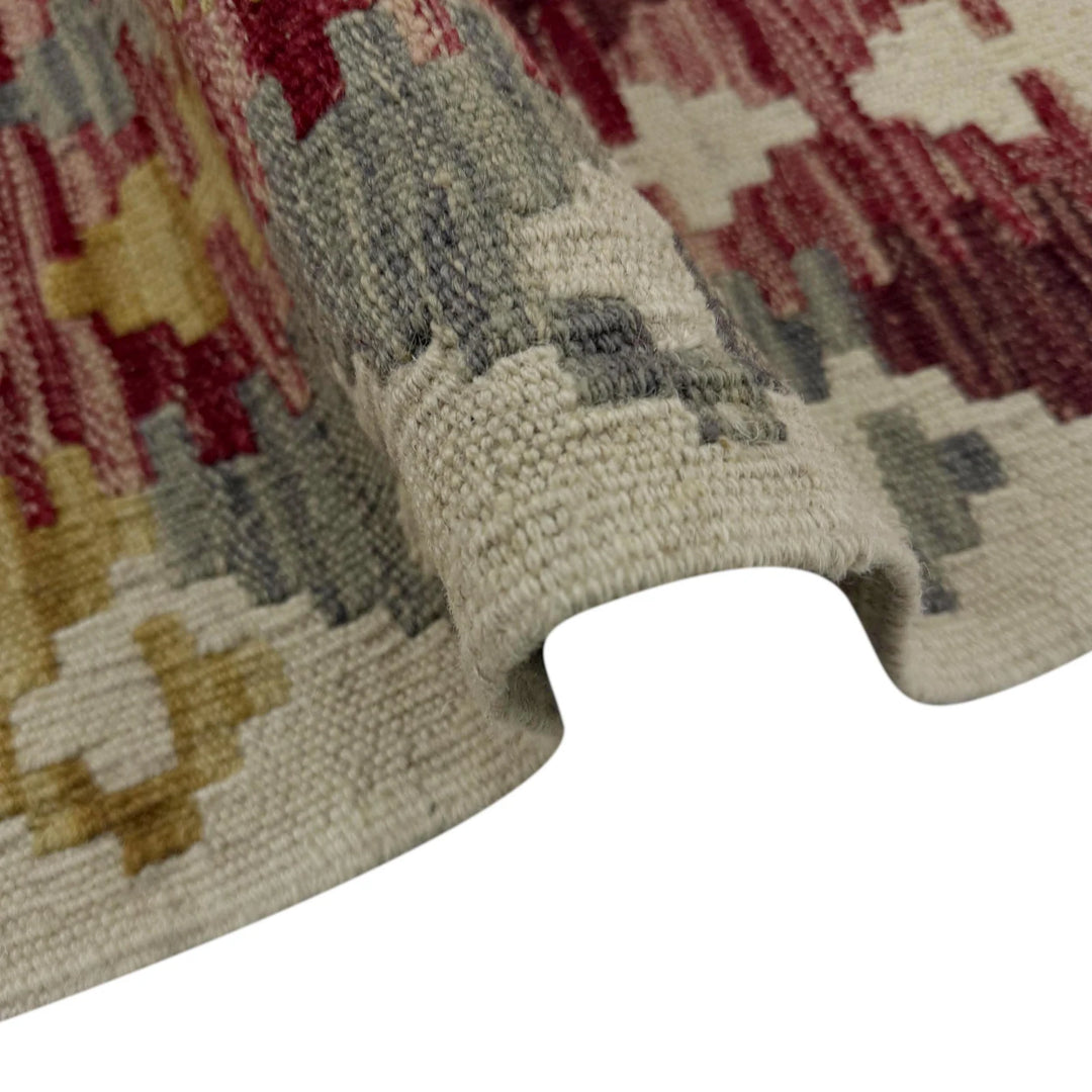 Afghan Vegetable Kilim Rug 5' 0" x 6' 5" Flat-Weave | No. AL615450
