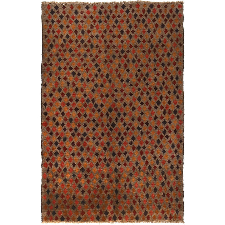 Afghan Baluchi Rug 3' 11" x 6' 2" Hand-Knotted | No. AL61635