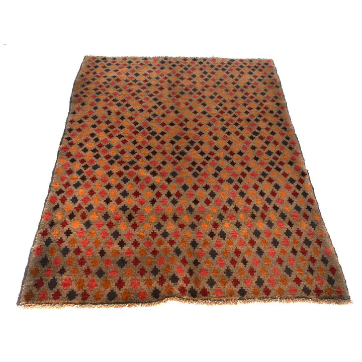 Afghan Baluchi Rug 3' 11" x 6' 2" Hand-Knotted | No. AL61635