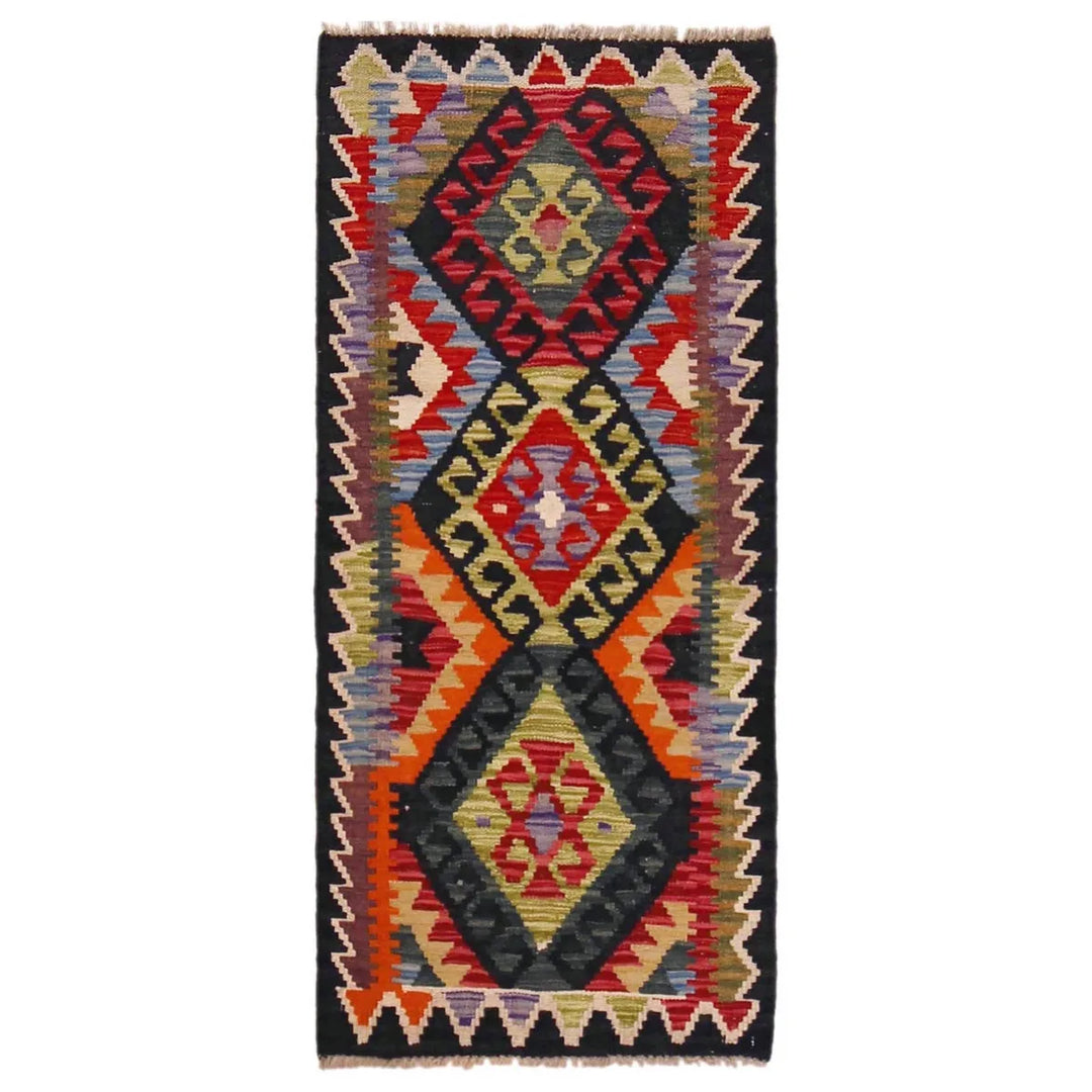 Afghan Kilim Rug 2' 0" x 4' 9" Flat-Weave | No. AL61686