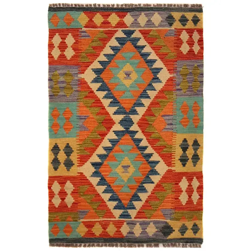Afghan Kilim Rug 2' 8" x 4' 0" Flat-Weave | No. AL61709
