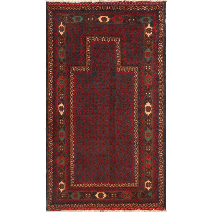 Afghan Prayer Rug 2' 11" x 5' 3" Hand-Knotted | No. AL61724