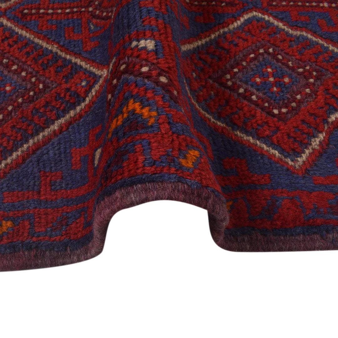 Red Afghan Mashwani Rug 1' 11" x 7' 11" Hand-Knotted | No. AL61737