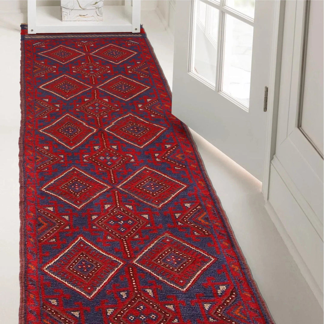 Red Afghan Mashwani Rug 1' 11" x 7' 11" Hand-Knotted | No. AL61737