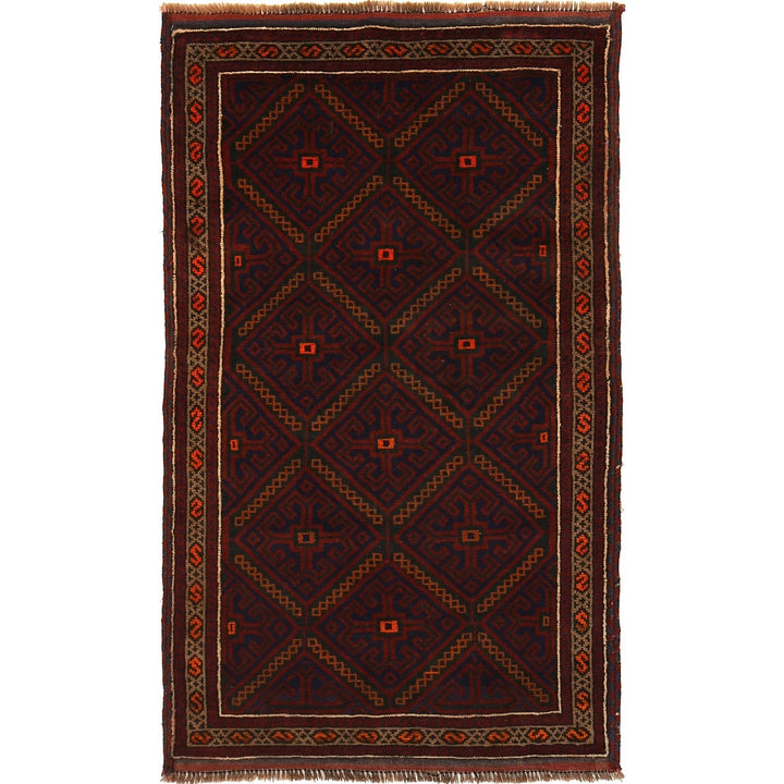 Afghan Baluchi Rug 2'11" x 4'11" Hand-Knotted | No. AL61778