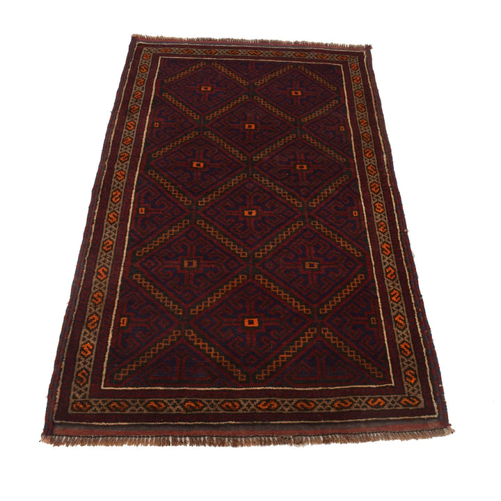 Afghan Baluchi Rug 2'11" x 4'11" Hand-Knotted | No. AL61778