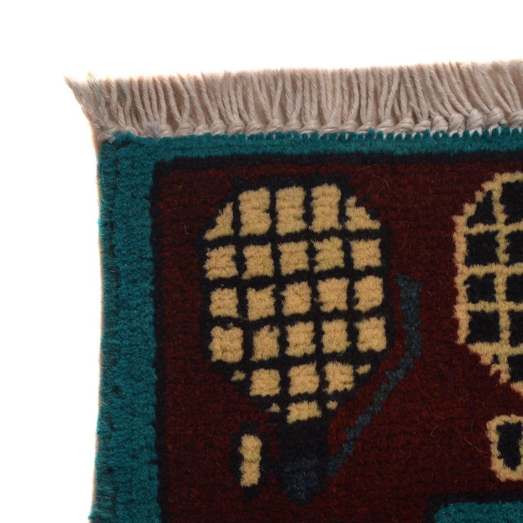 Blue Afghan War Rug 3' 5" x 4' 9" Hand-Knotted | No. AL61970