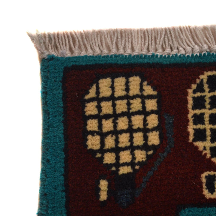 Blue Afghan War Rug 3' 5" x 4' 9" Hand-Knotted | No. AL61970
