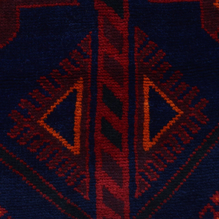 Navy Afghan Baluchi Rug 4' 2" x 6' 5" Hand-Knotted | No. AL61981