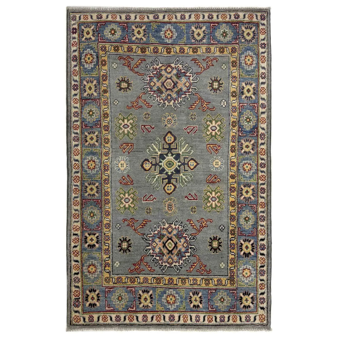 Gray Color Kazak Rug 3' 2" x 5' 1" - No. AL62030
