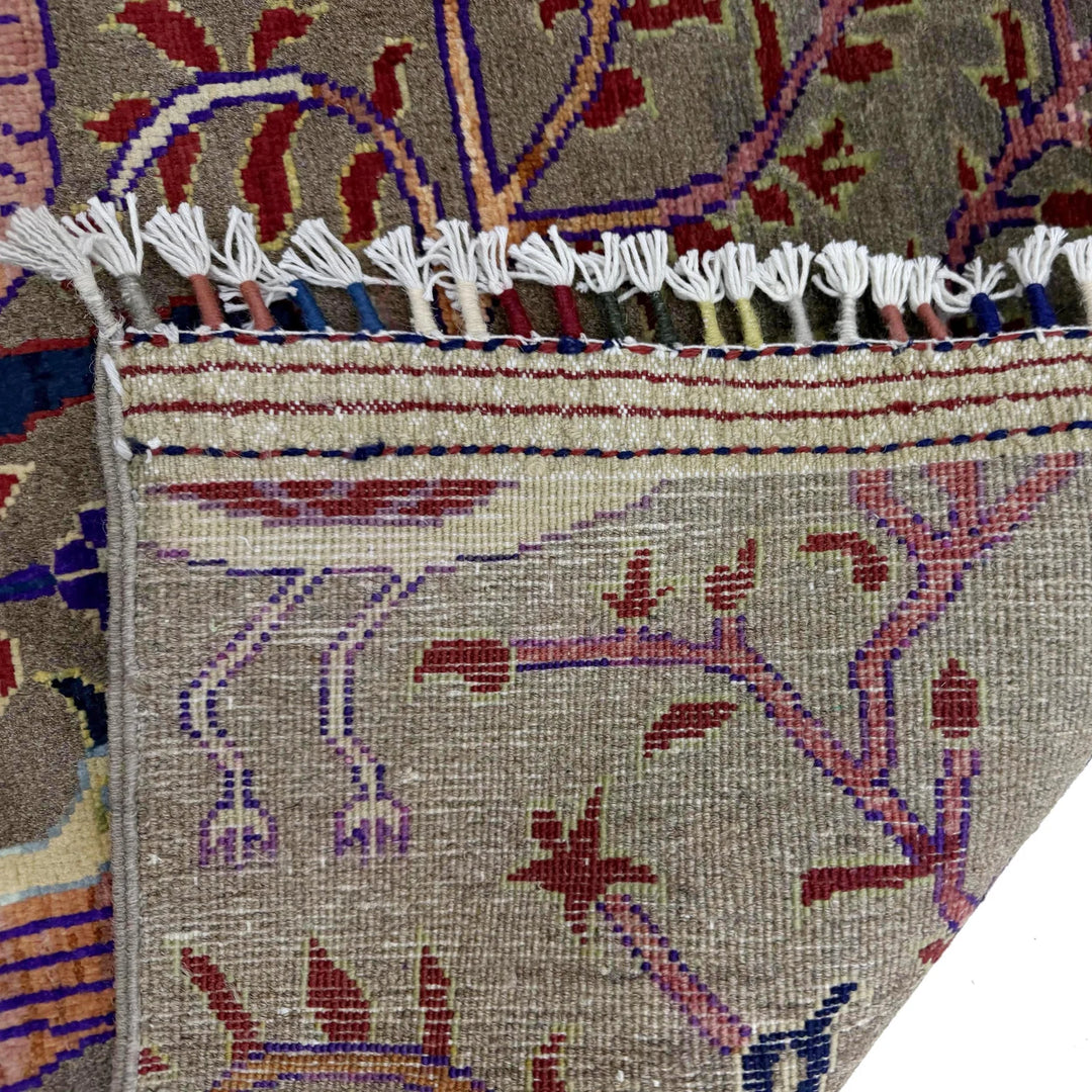 Brown Afghan Tree Of Life Rug 3' 3" x 4' 6" Hand-Knotted | No. AL620306