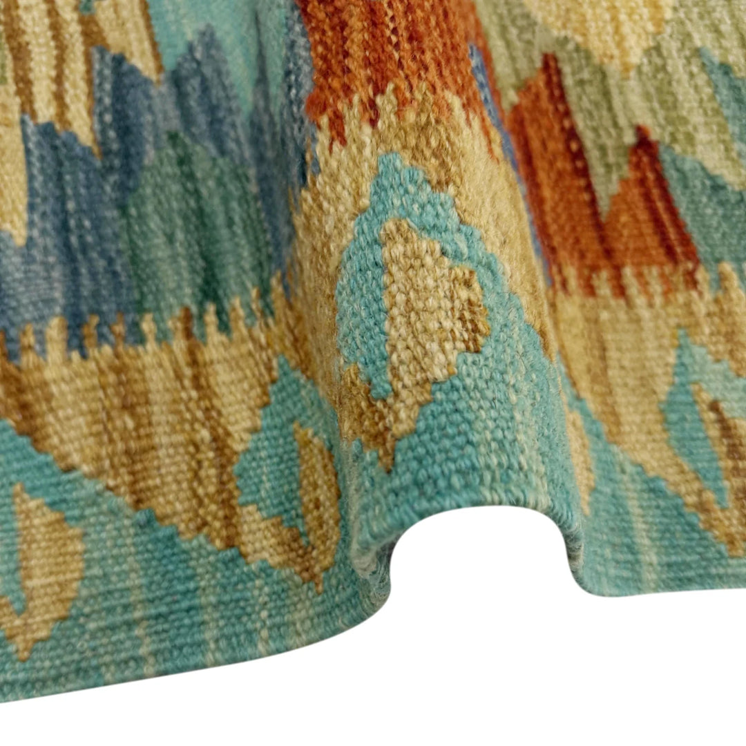 Afghan Vegetable Kilim Rug 2' 7" x 4' 1" Flat-Weave | No. AL620553