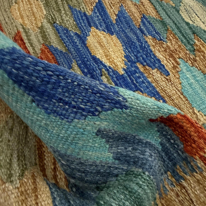 Afghan Vegetable Kilim Rug 2' 7" x 4' 1" Flat-Weave | No. AL620553