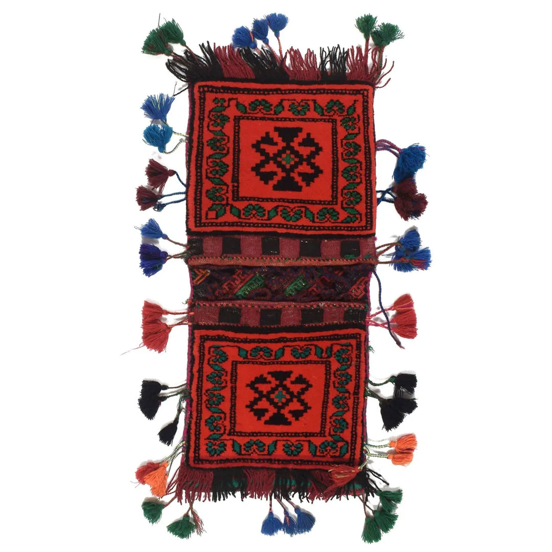 Afghan Saddle Bag Rug 1' 0" x 2' 2" Hand-Knotted | No. AL62145