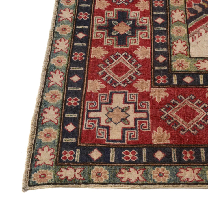 Ivory Afghan Kazak Rug 8' 5" x 12' 2" Hand-Knotted | No. AL62168