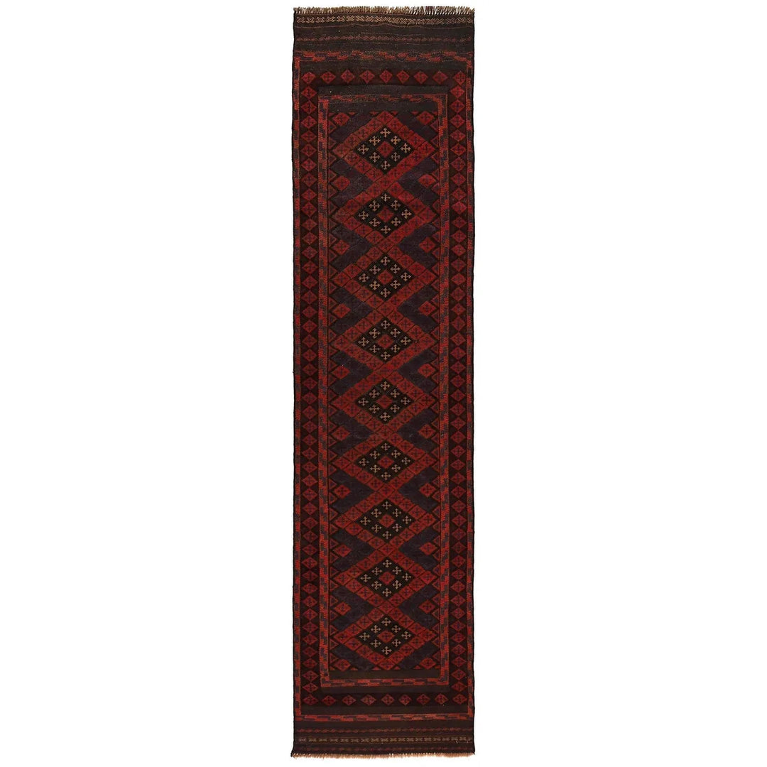 Afghan Mashwani Rug 2' 1" x 8' 10" Hand-Knotted | No. AL62178