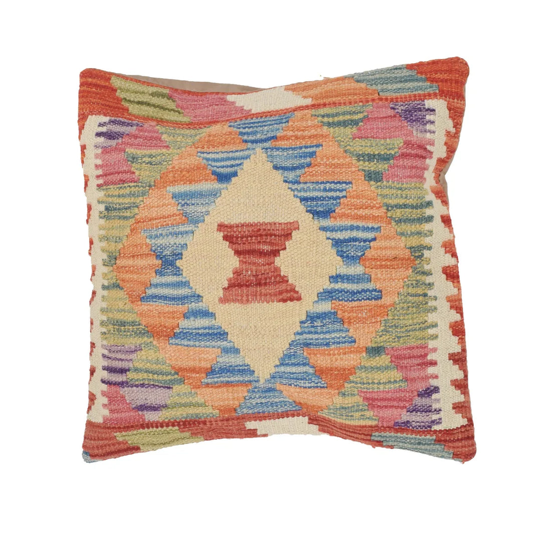 Afghan Turkish Style Cushion 1' 4" x 1' 4" Flat-Weave | No. AL62264