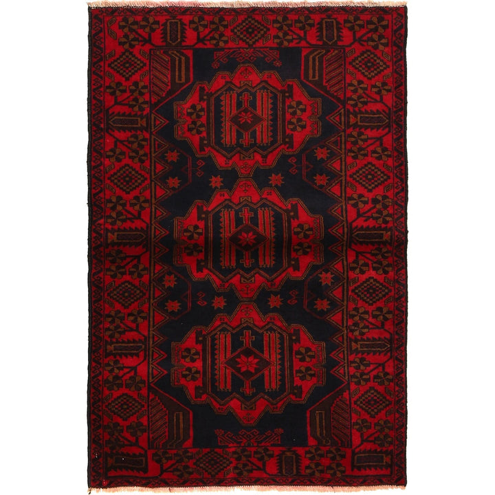 Afghan Baluchi Rug 2'10" x 4'6" Hand-Knotted | No. AL62292