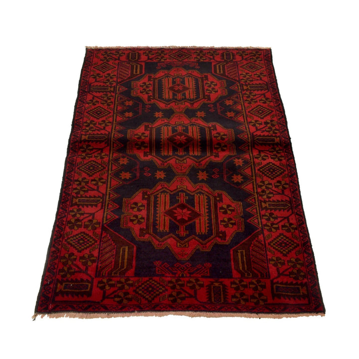Afghan Baluchi Rug 2'10" x 4'6" Hand-Knotted | No. AL62292