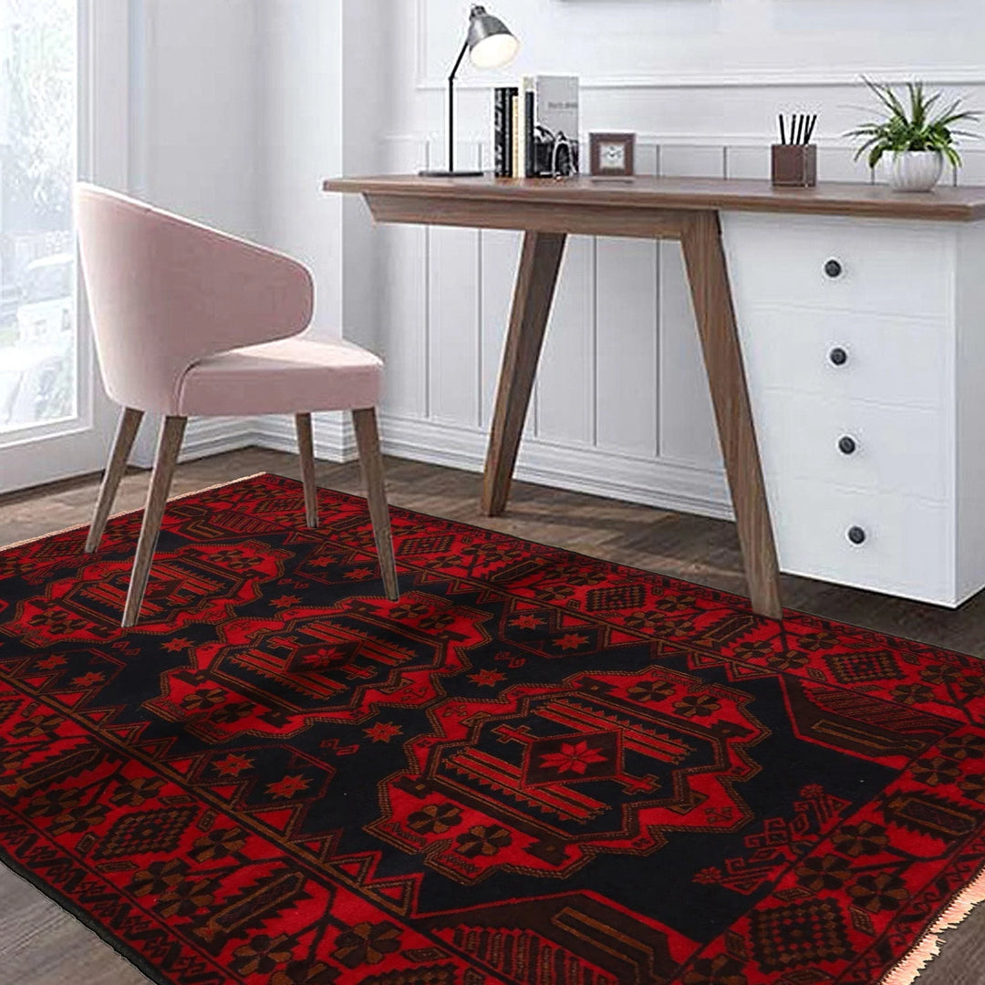 Afghan Baluchi Rug 2'10" x 4'6" Hand-Knotted | No. AL62292