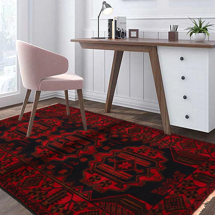 Afghan Baluchi Rug 2'10" x 4'6" Hand-Knotted | No. AL62292