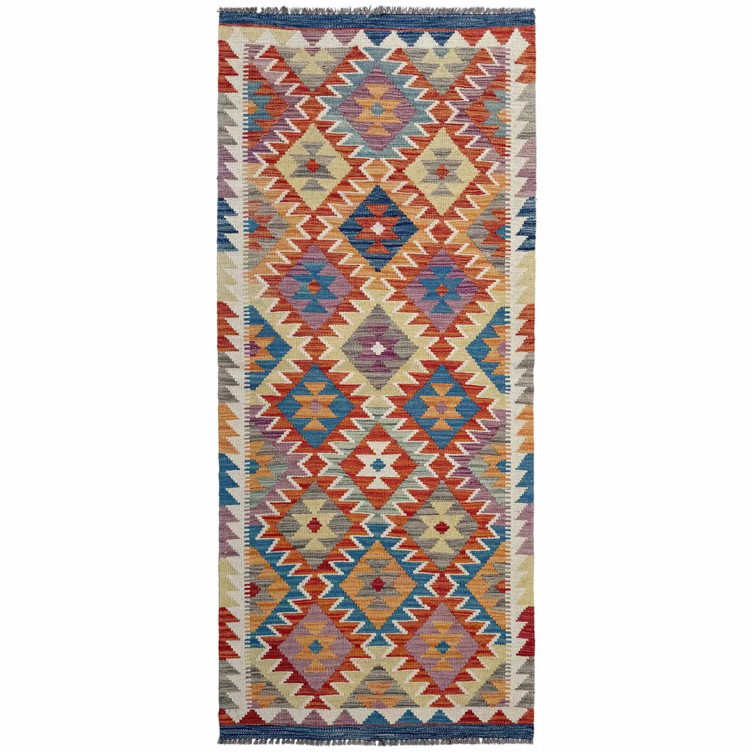Afghan Vegetable Kilim Rug 2' 7" x 6' 7" Flat-Weave | No. AL62320
