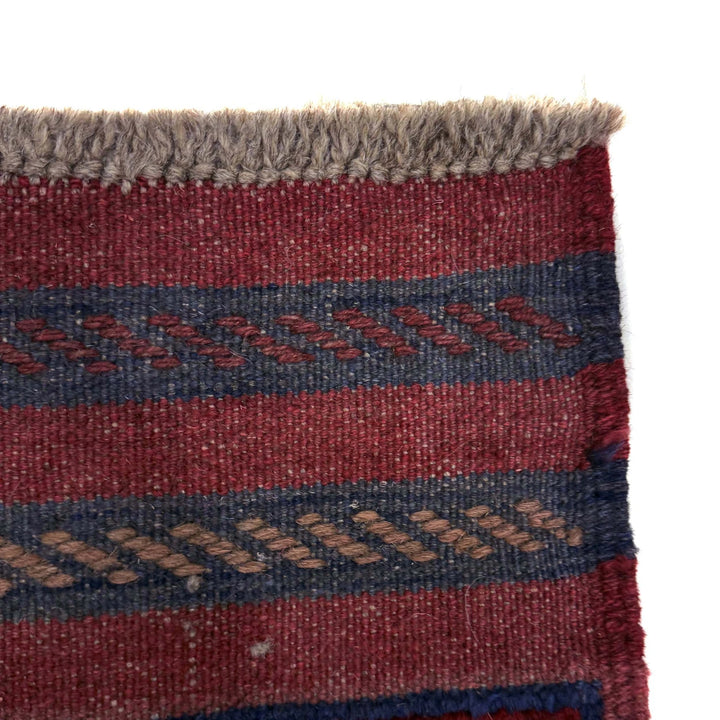 Deep Red Afghan Mashwani Rug 2' 0" x 8' 0" Hand-Knotted | No. AL62343