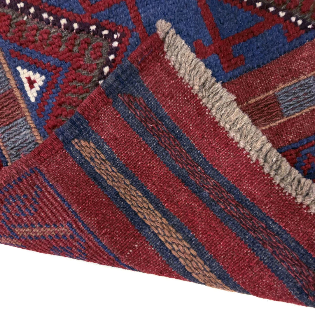 Deep Red Afghan Mashwani Rug 2' 0" x 8' 0" Hand-Knotted | No. AL62343
