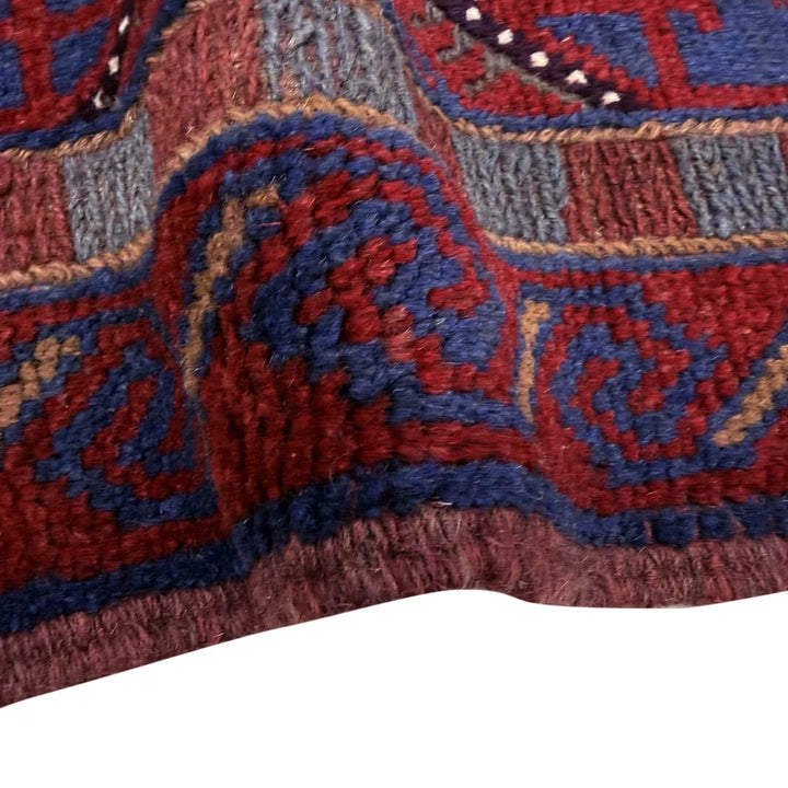 Deep Red Afghan Mashwani Rug 2' 0" x 8' 0" Hand-Knotted | No. AL62343
