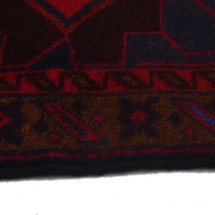Red Afghan Baluchi Rug 2' 9" x 4' 6" Hand-Knotted | No. AL62351