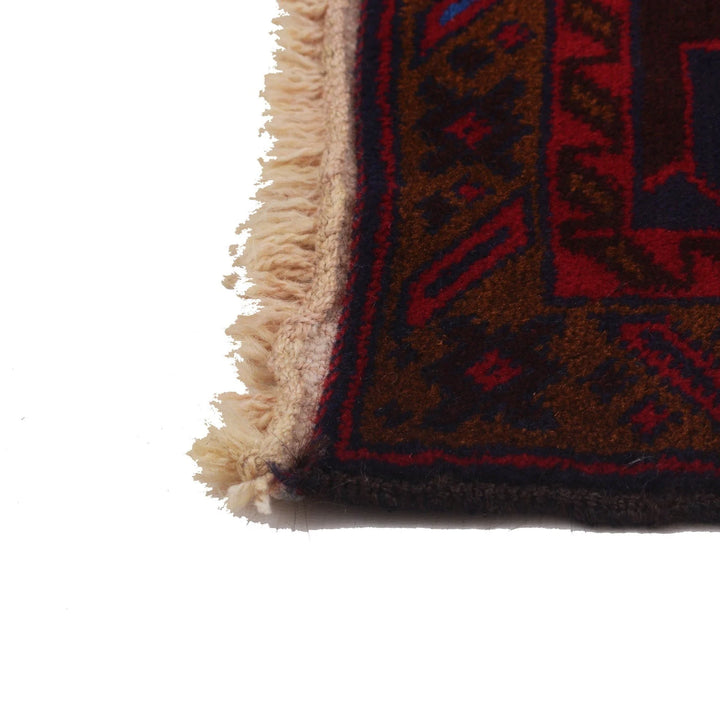 Red Afghan Baluchi Rug 2' 9" x 4' 6" Hand-Knotted | No. AL62351